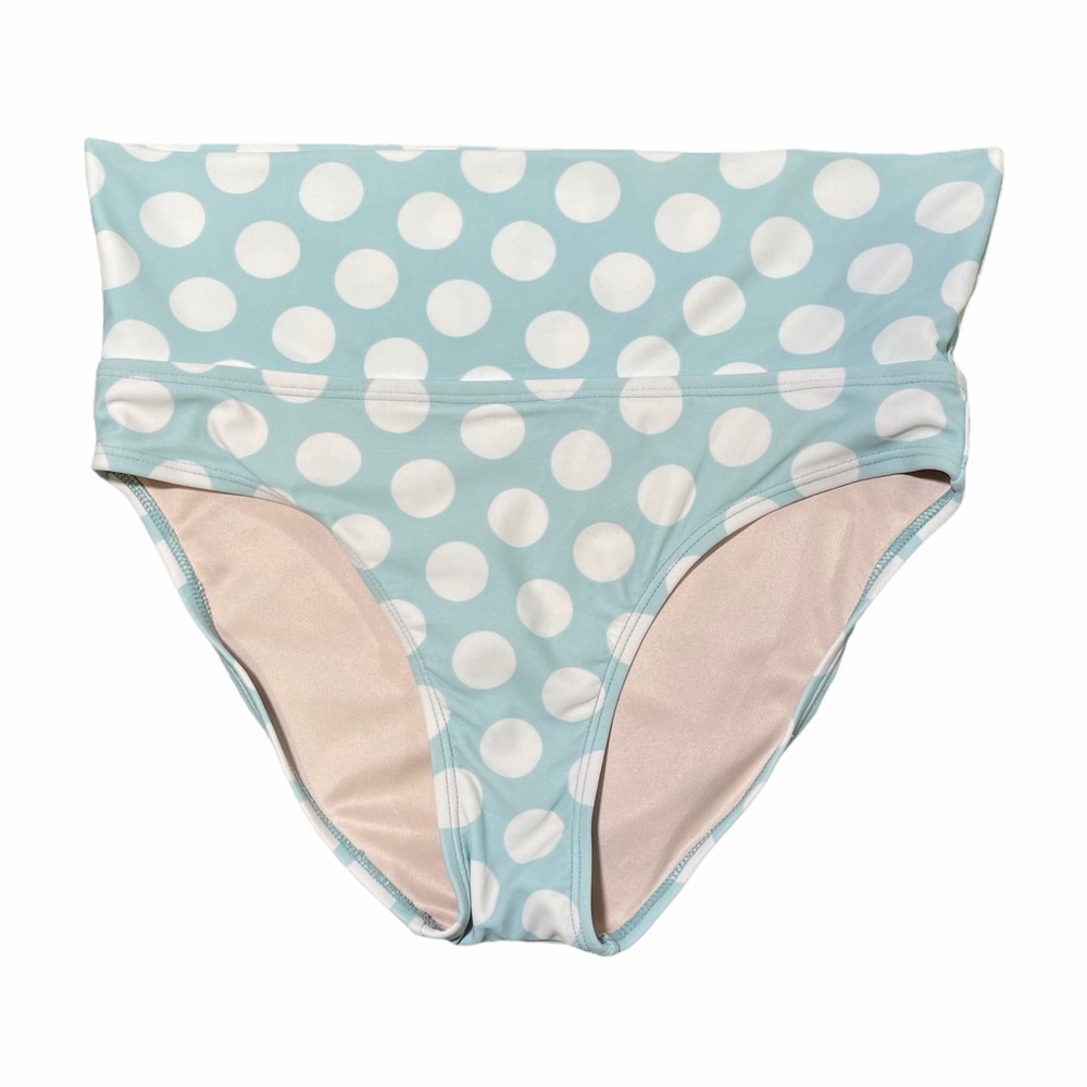Banded Bikini | Blue High Waisted Swim Bottoms